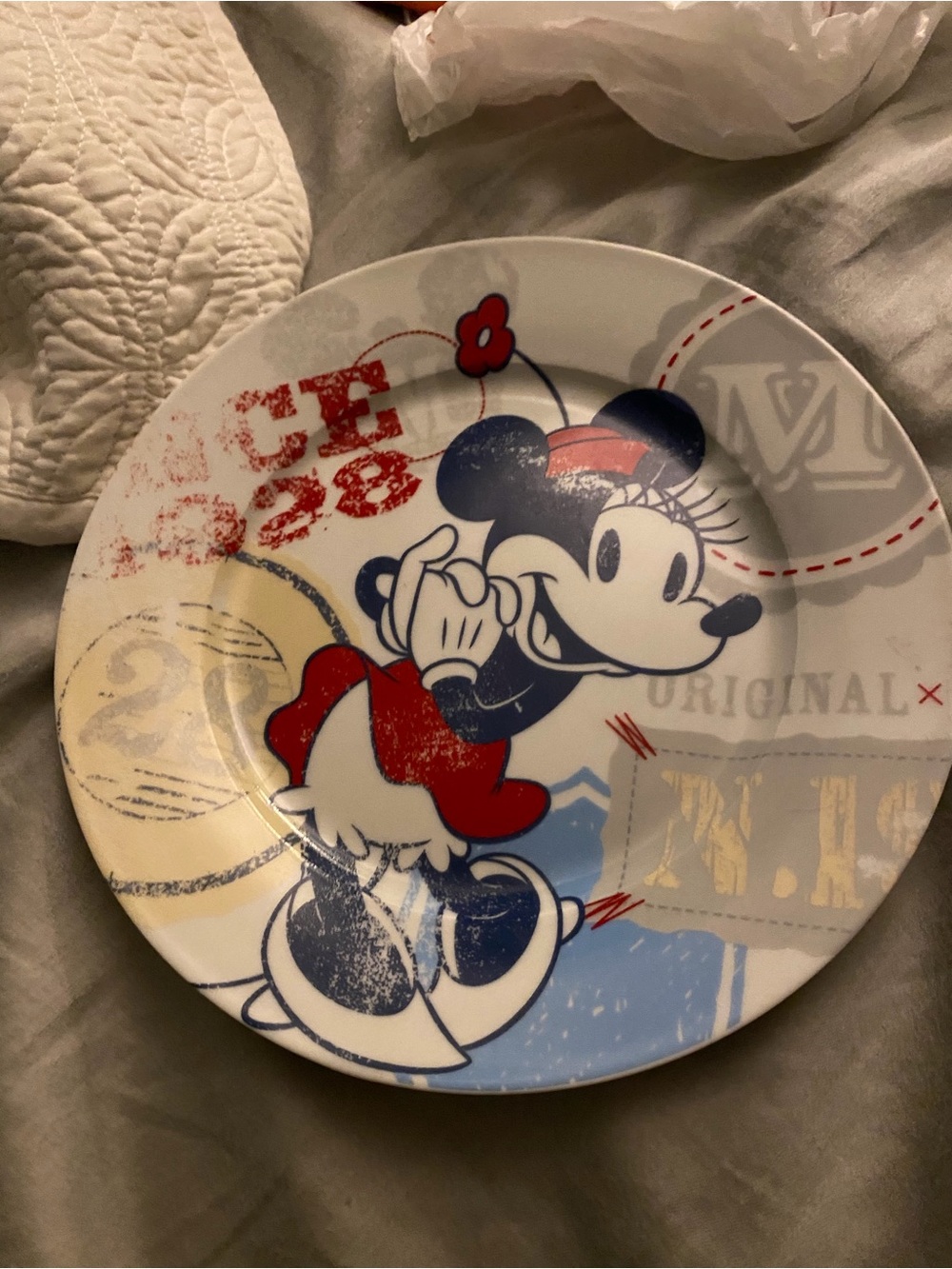 Disney Decorative Plate Set- Red, Blue, White